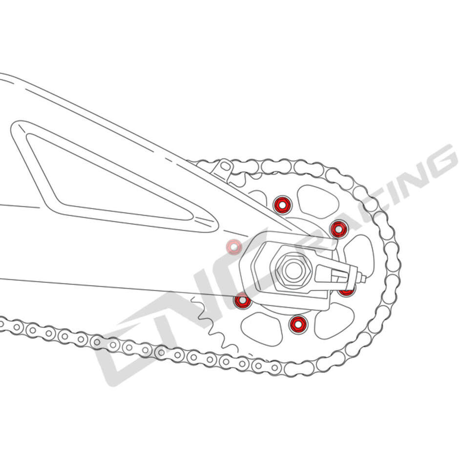 Crown Nuts DA387 M10x1.25 - Titanium CNC Racing Titanium