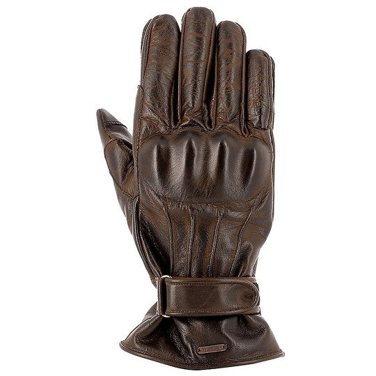 CRTS Brown Overlap Leather Motorcycle Gloves
