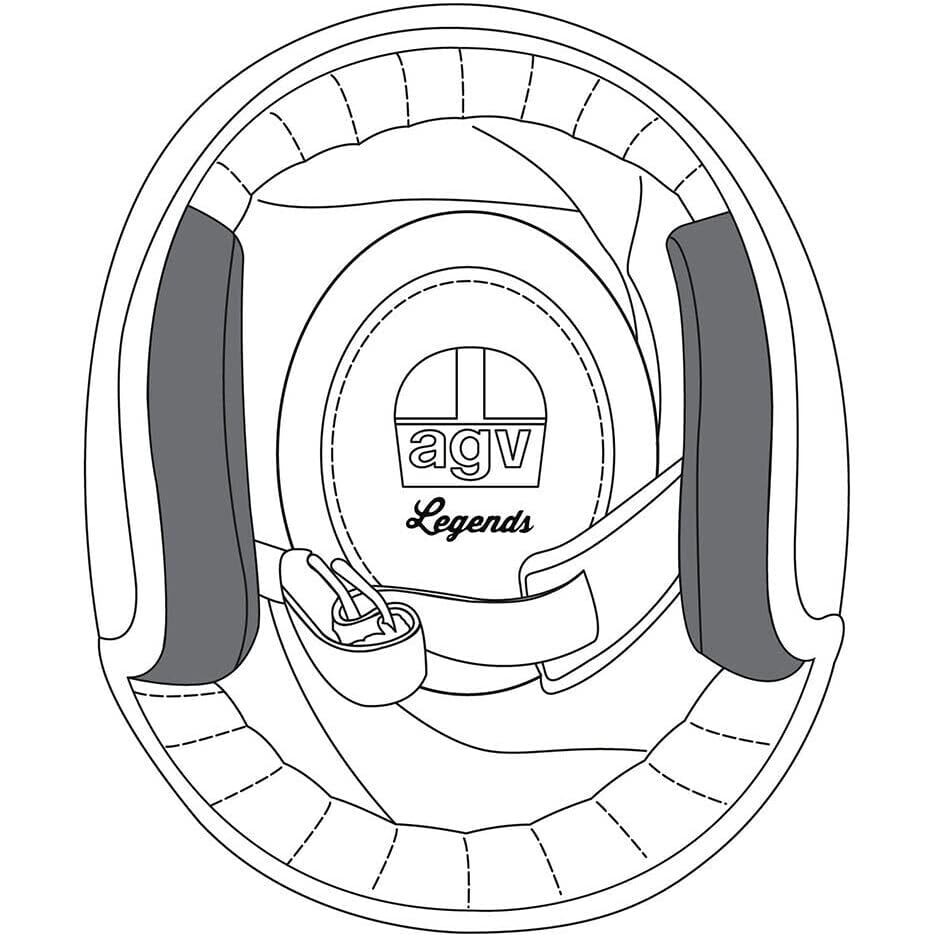 Cuffie Cheek Pads AGV per Casco X70 - Taglia 2XL