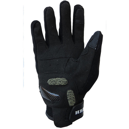 Cuir et tissu noirs du héros 1007 de gants de sports d'été avec des protections noires