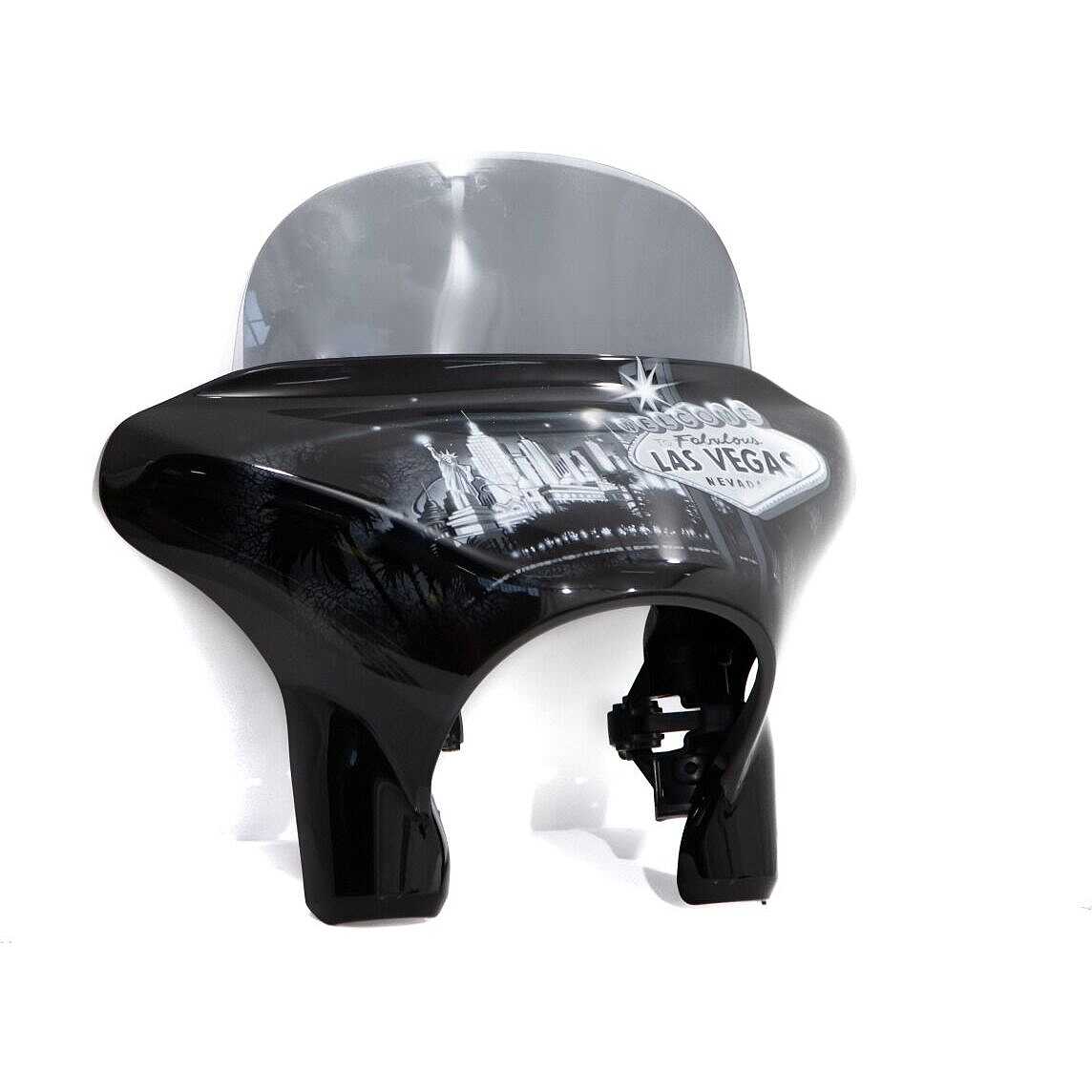 Cupolino Batwing Fumè Per Harley Davidson Sportster – Adatto Per Iron 883, Forty-Eight, 1200 (2017-2019), ABS Nero Lucido, Schermo In Metacrilato