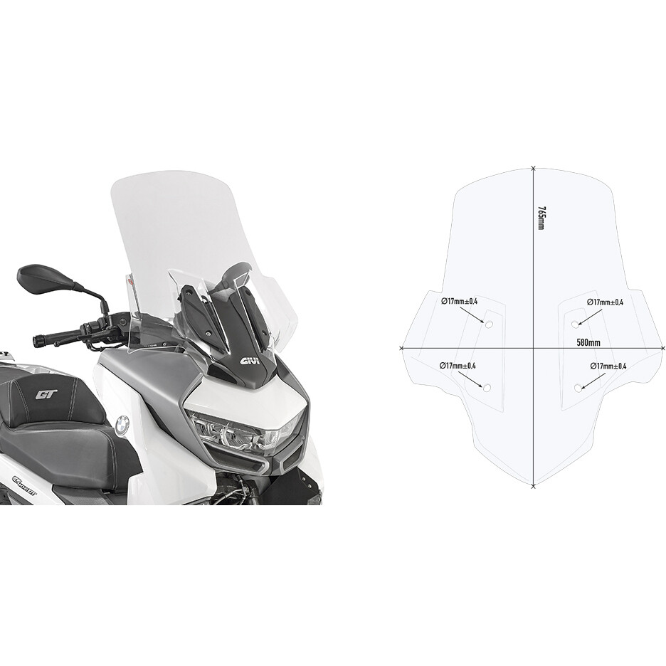 Cupolino trasparente Givi 5132DT Per BMW C 400 GT (19 > 24)