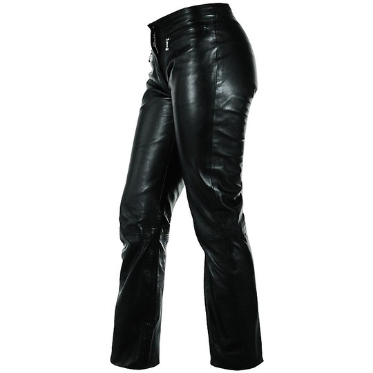 Custom Genuine Leather Motorcycle Pants A pro-Model Fashion Lady Black ...