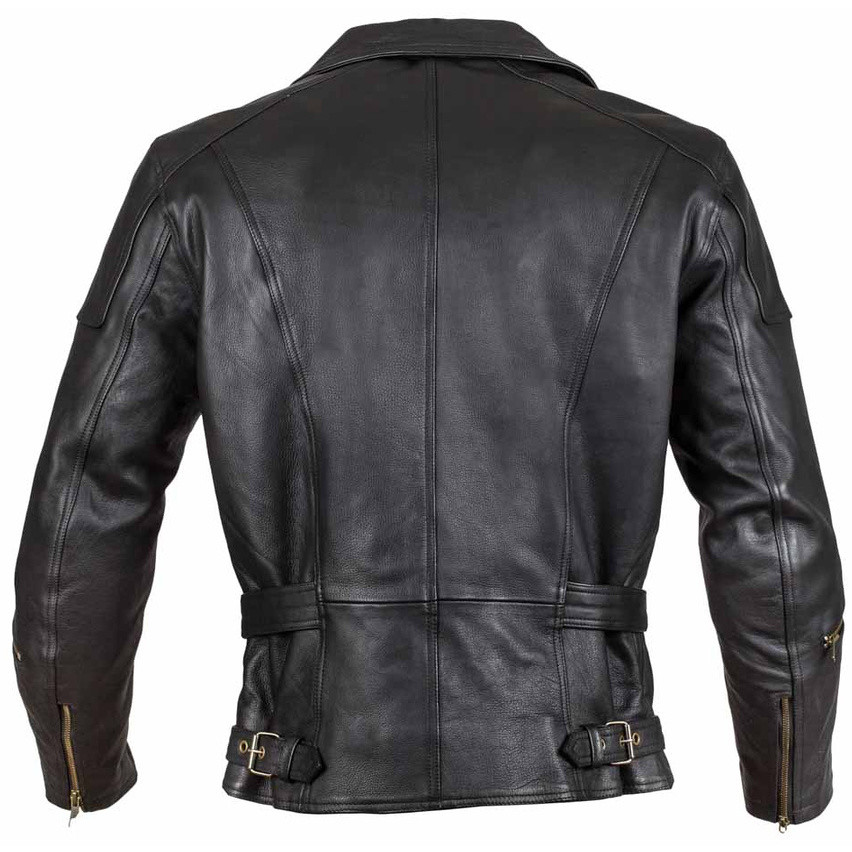 Custom Gms CLASSIC Black Leather Motorcycle Jacket