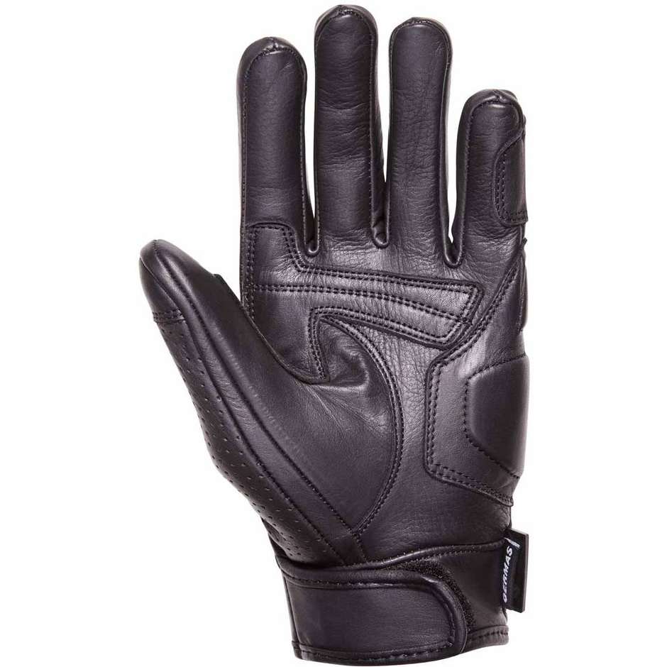 Custom Gms FLORIDA Black Leather Motorcycle Gloves