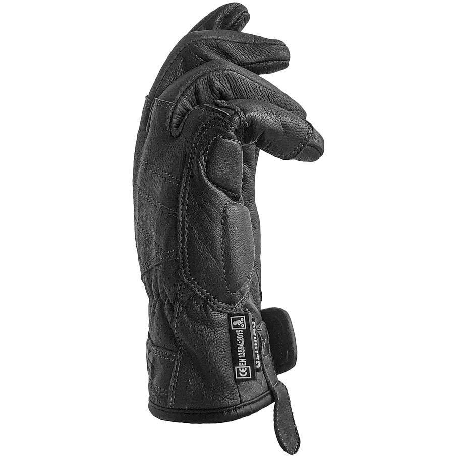 Custom Gms FLORIDA Motorradhandschuhe aus schwarzem Leder