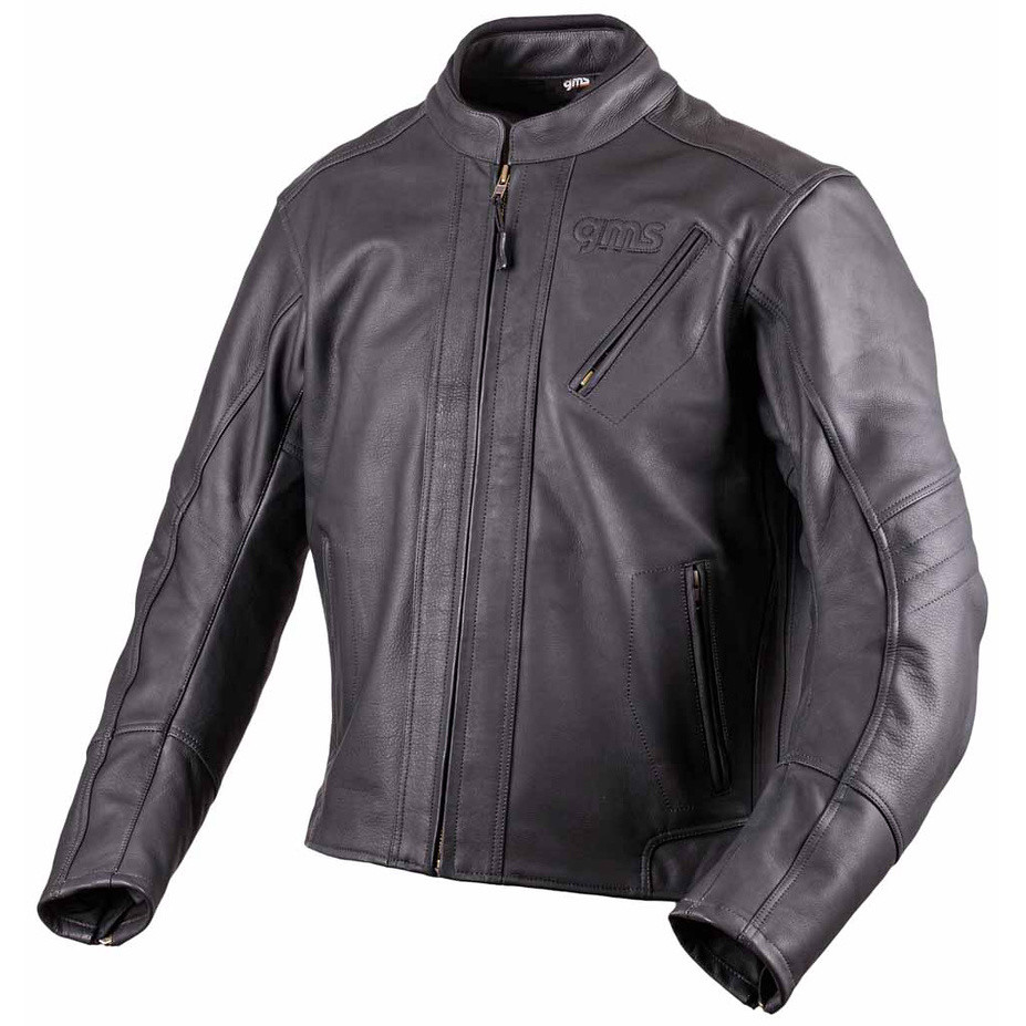 Custom Gms PANTHER Black Leather Motorcycle Jacket