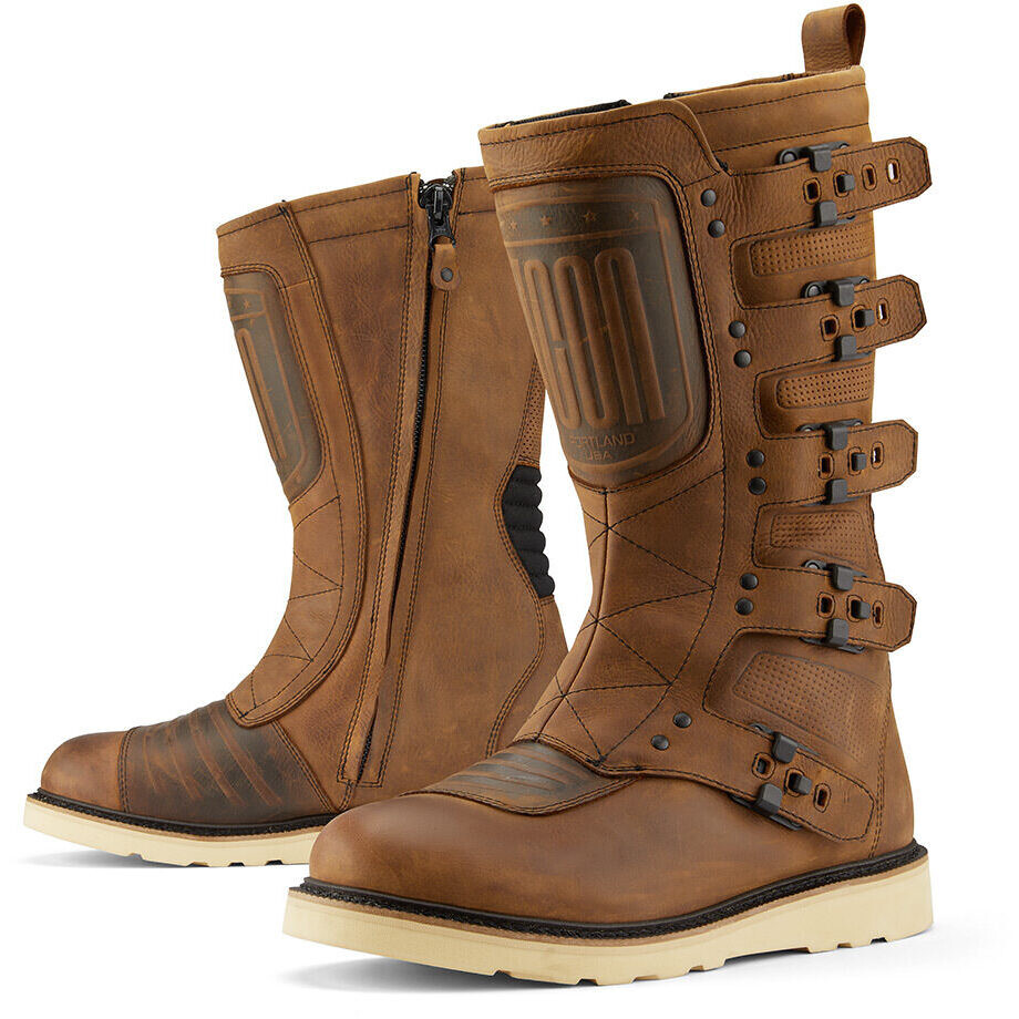 Custom Icon ELSINORE2 CE Brown Motorcycle Boots