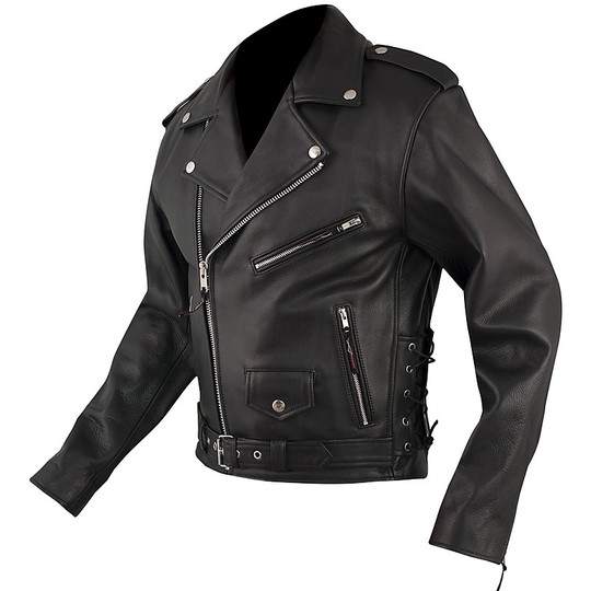 Custom Jacket In Full Grain Leather A-Pro Model Black Lace For Sale ...