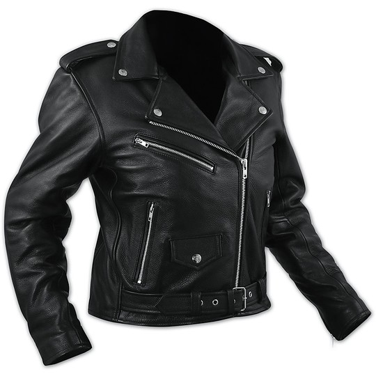 Custom Jacket Lady In Full Grain Leather A-Pro Queen Lady Black Model