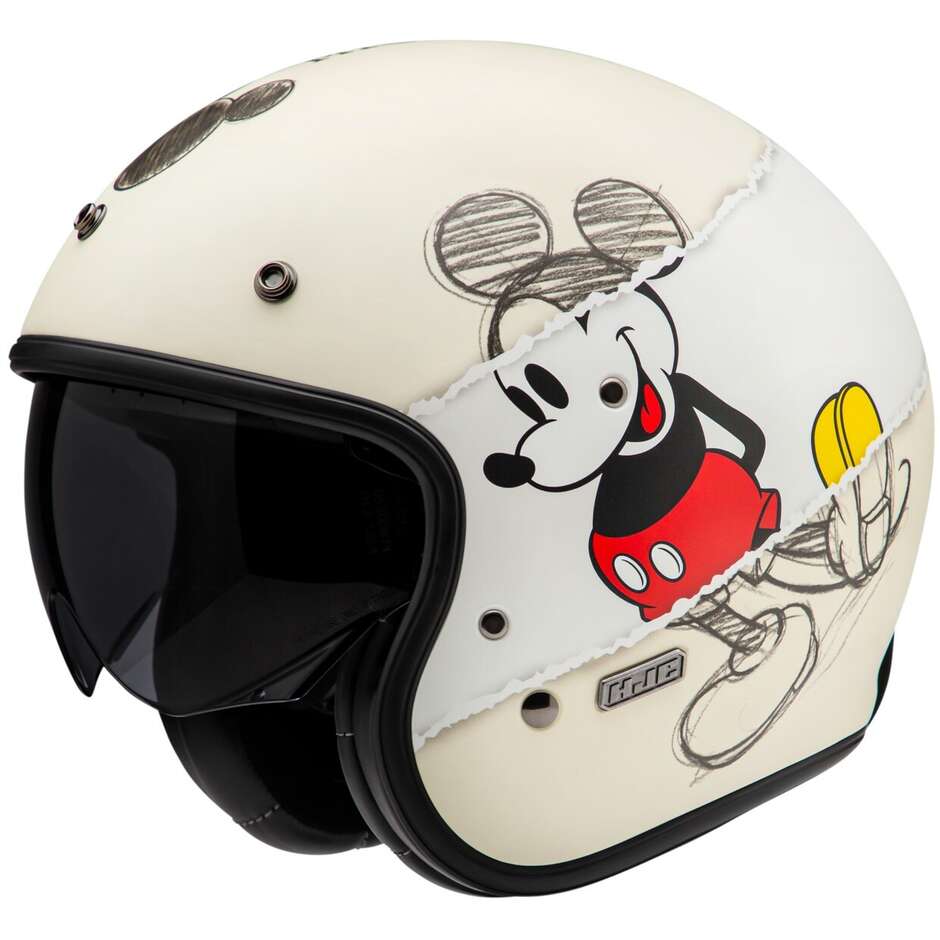 Custom Jet Motorcycle Helmet Hjc V31 DISNEY MICKEY SKETCH MC1SF