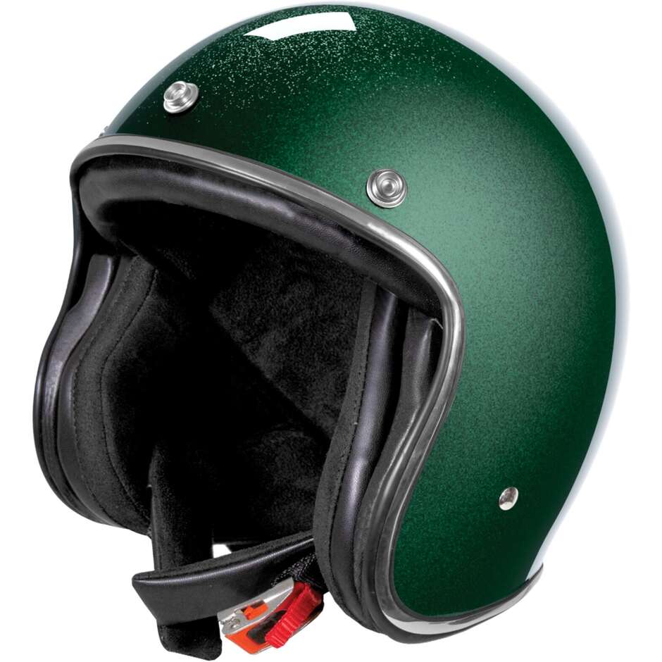 Custom Jet Stormer Motorcycle Helmet QUARTZ GLITTER Glossy Green