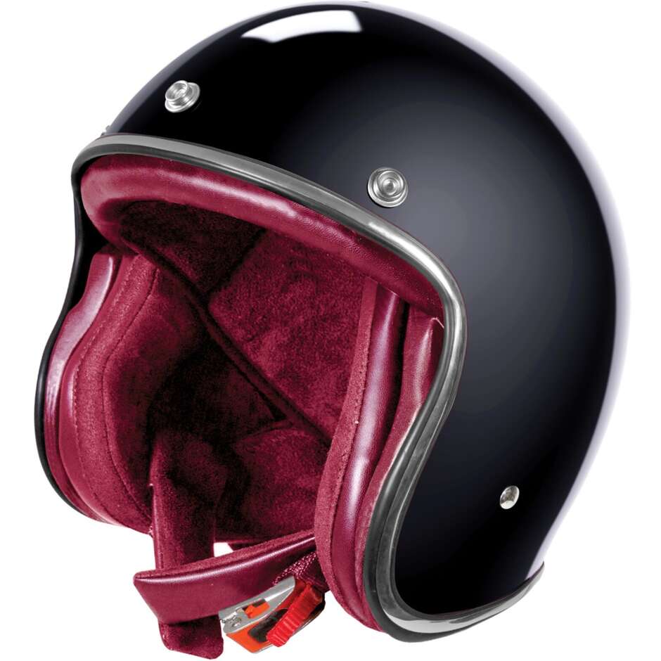 Custom Jet Stormer QUARTZ Solid Black Pearl Motorcycle Helmet