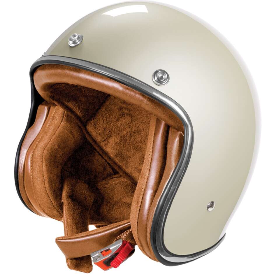 Custom Jet Stormer QUARTZ Solid Off-White Pearl Motorcycle Helmet