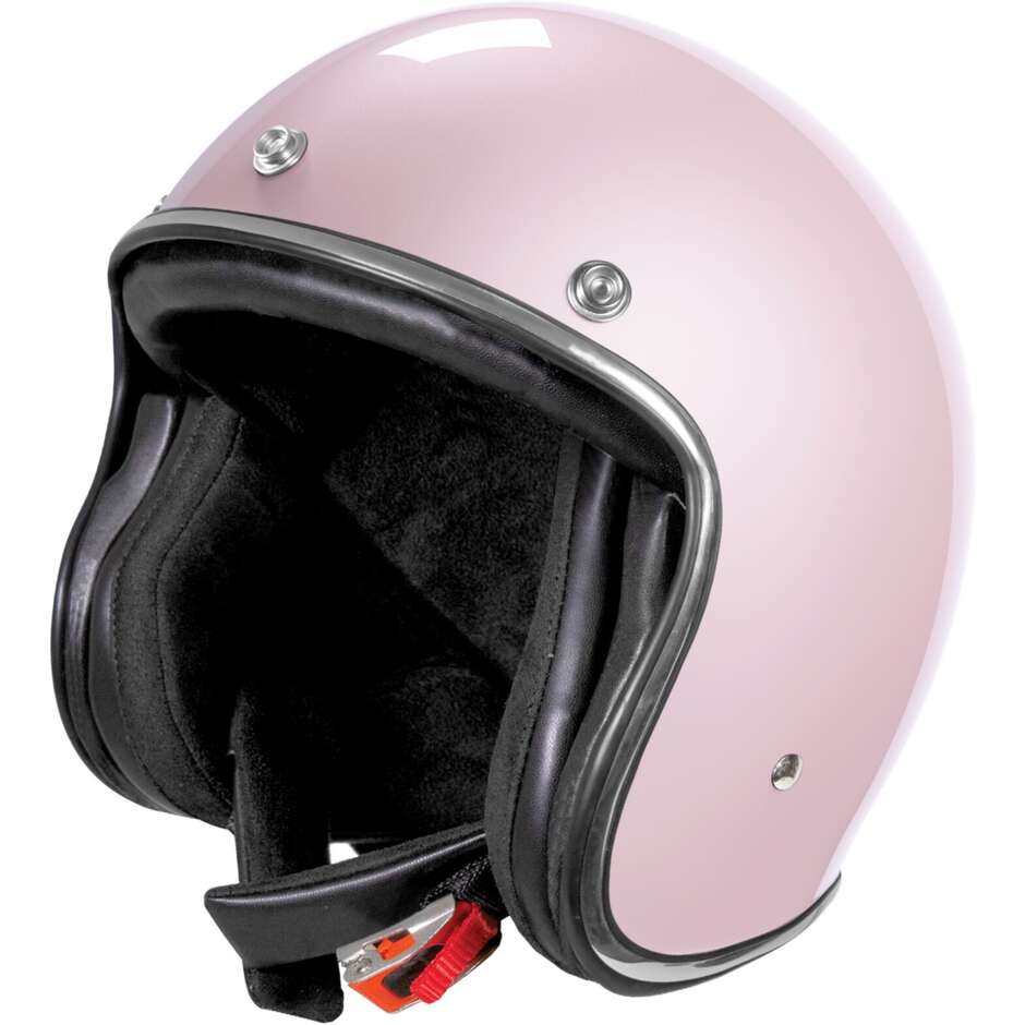 Custom Jet Stormer QUARTZ Solid Pale Pink Motorcycle Helmet