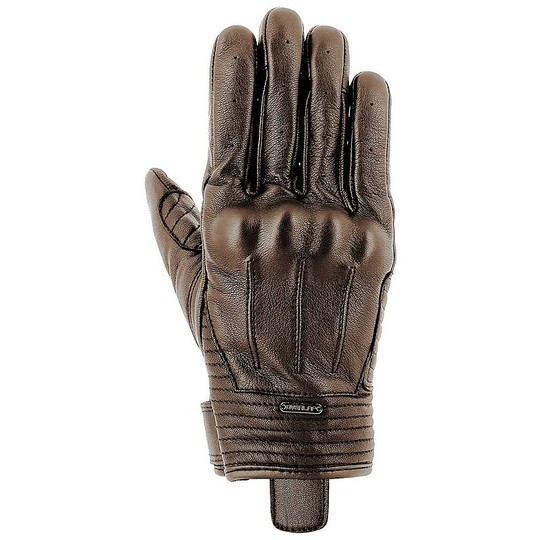 Custom Leather Overlap Brooks Brown Motorcycle Gloves