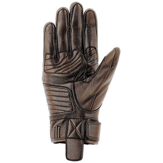 Custom Leather Overlap Brooks Brown Motorcycle Gloves