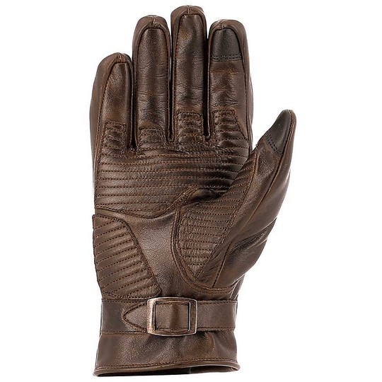 Custom Leather Perforated Leather Gloves Overlap Canonball Brown