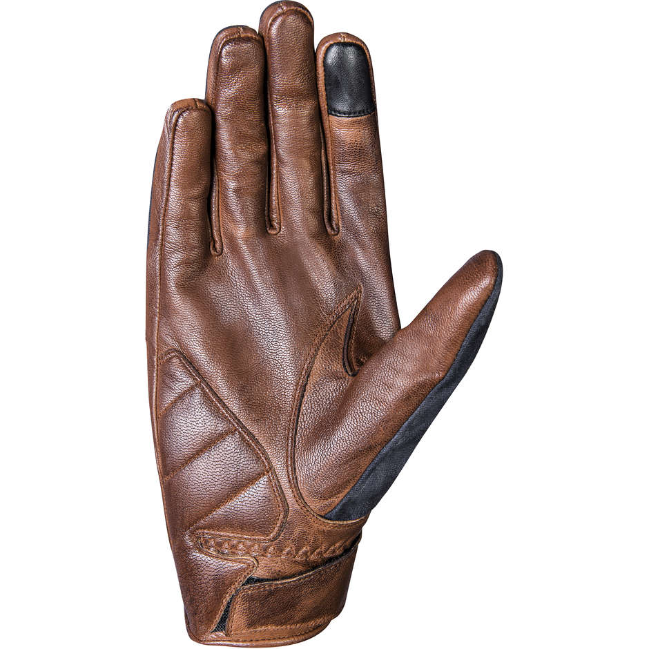 Custom Motorcycle Gloves In Summer Leather Ixon RS RANMA Navy Camel