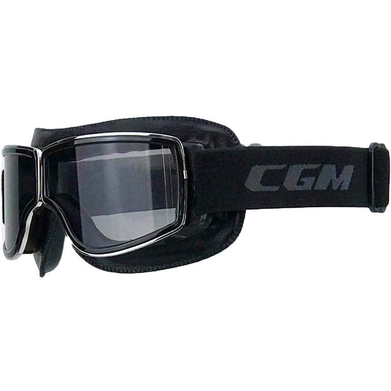 Custom Motorcycle Goggles Cgm 705V CALIFORNIA Black Transparent Lens