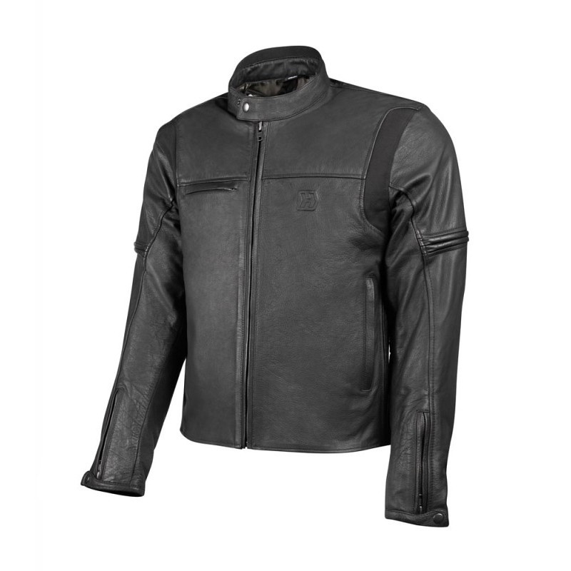 Custom Motorcycle Jacket In Hevik MUSTANG LIGHT Black Leather