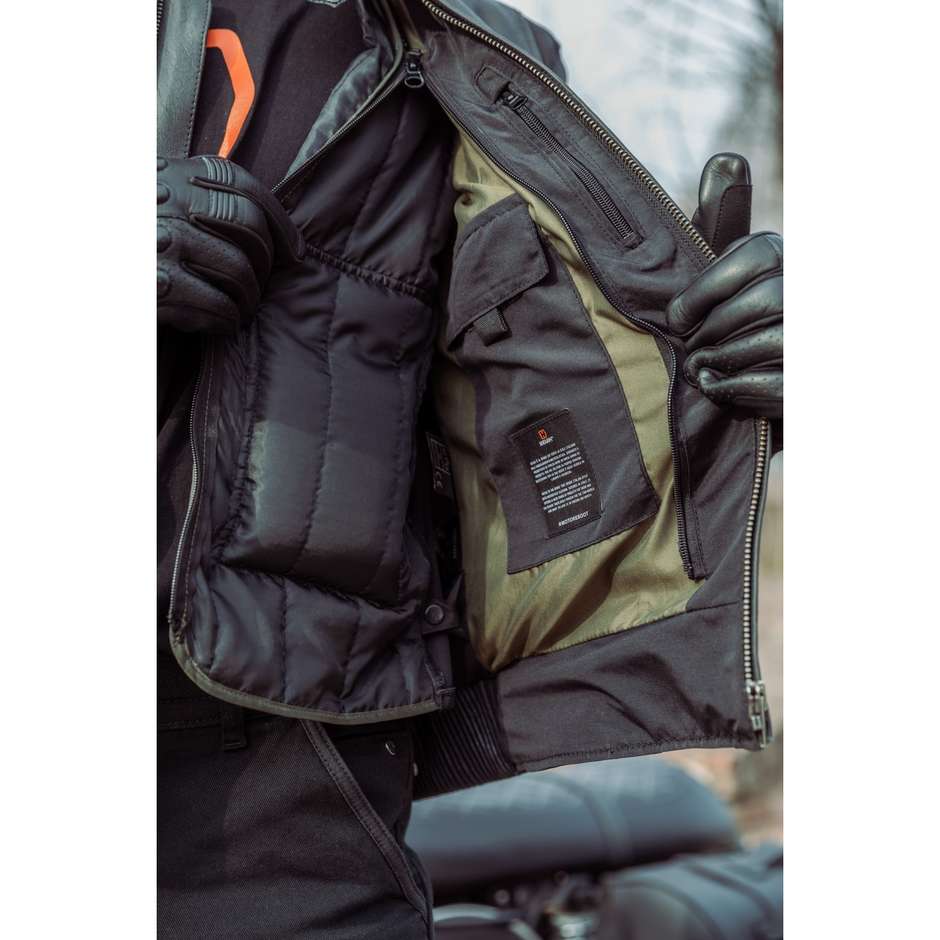 Custom Motorcycle Jacket In Hevik MUSTANG LIGHT Black Leather