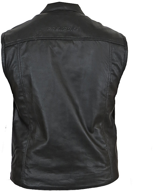 Custom Motorcycle Vest in Pxt Leather ROB Black 2 Pockets For Sale ...