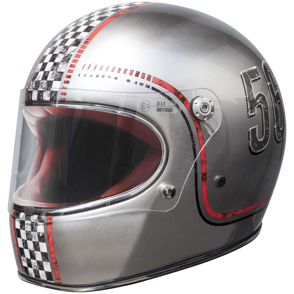 Custom Premier Motorcycle Helmet TROPHY FL CHROMED - Black Interior -