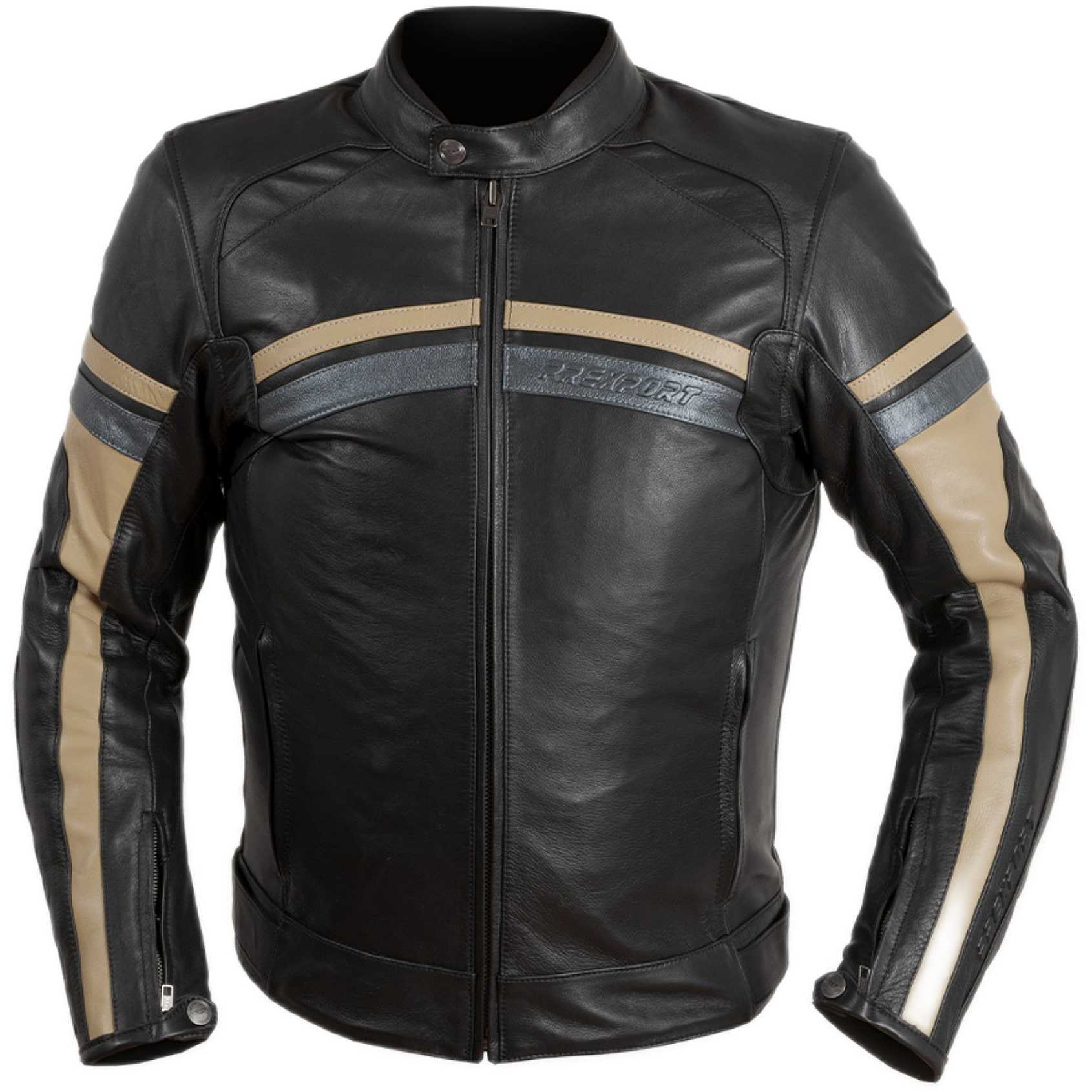 Custom Prexport DRAG Leather Motorcycle Jacket Black Gray Beige For ...