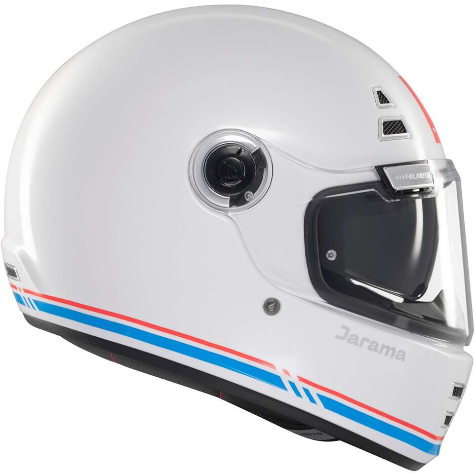 Custom Retro Motorcycle Helmet Mt Helmetss JARAMA SV SOLID A7 Glossy White