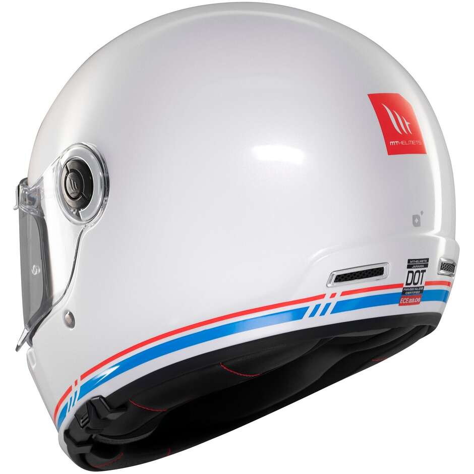 Custom Retro Motorradhelm Mt Helmetss JARAMA SV SOLID A7 Glänzend Weiß