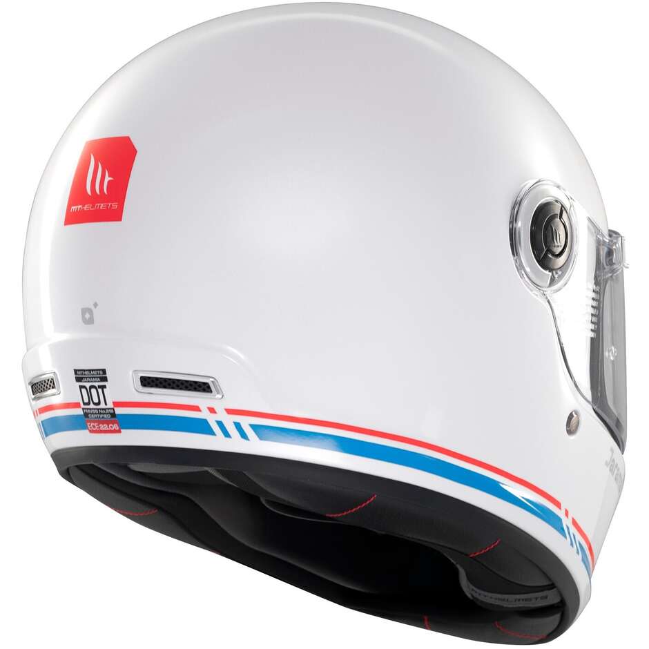 Custom Retro Motorradhelm Mt Helmetss JARAMA SV SOLID A7 Glänzend Weiß