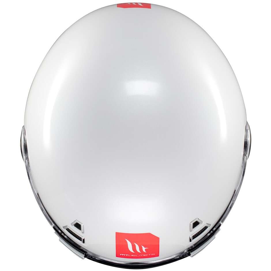 Custom Retro Motorradhelm Mt Helmetss JARAMA SV SOLID A7 Glänzend Weiß