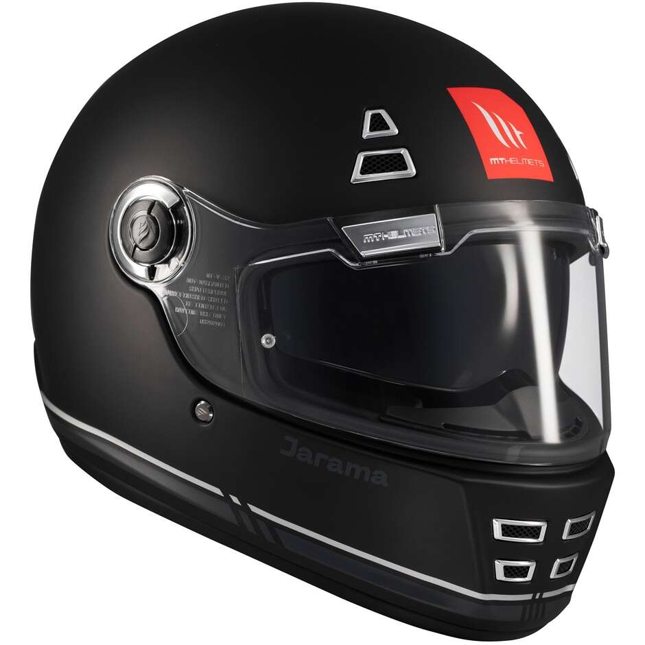 Custom Retro Motorradhelm Mt Helmetss JARAMA SV SOLID B2 Mattschwarz