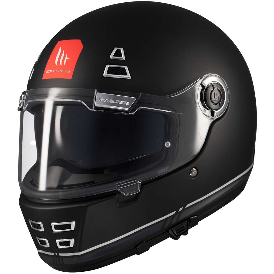 Custom Retro Motorradhelm Mt Helmetss JARAMA SV SOLID B2 Mattschwarz