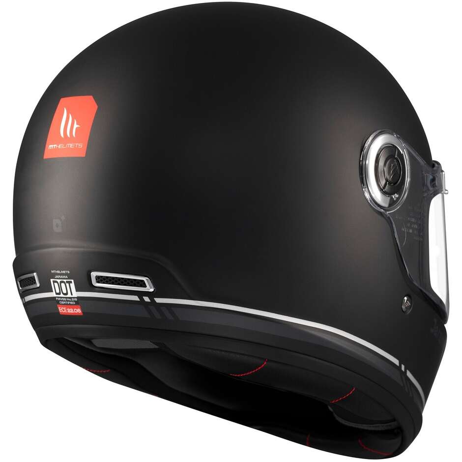 Custom Retro Motorradhelm Mt Helmetss JARAMA SV SOLID B2 Mattschwarz