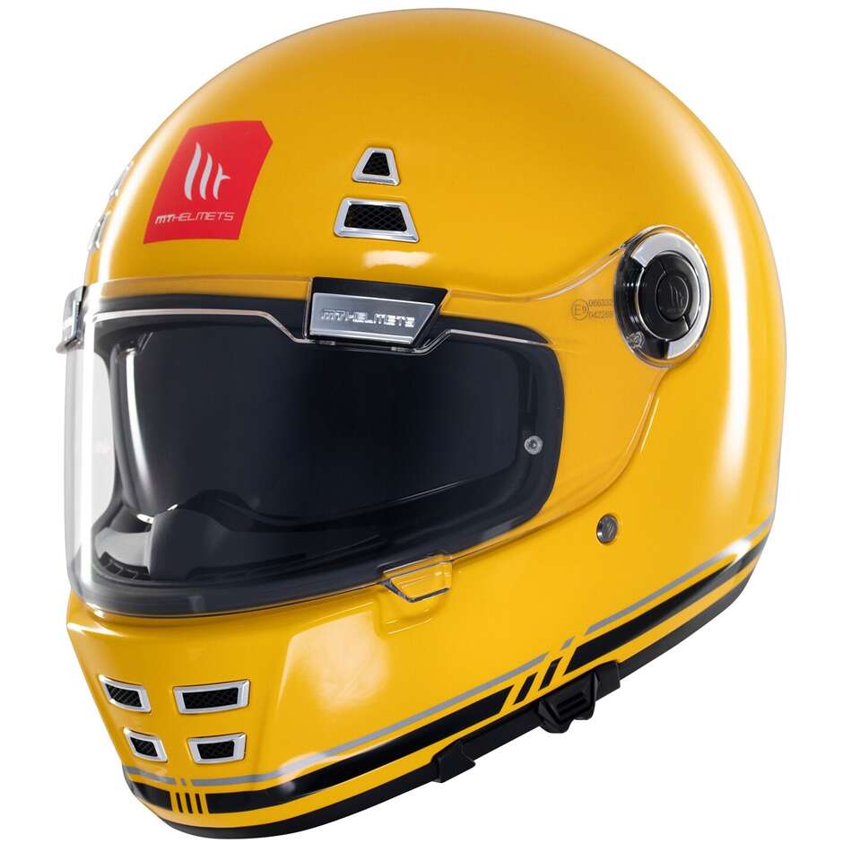 Custom Retro Motorradhelm Mt Helmetss JARAMA SV SOLID C3 Matt Gelb