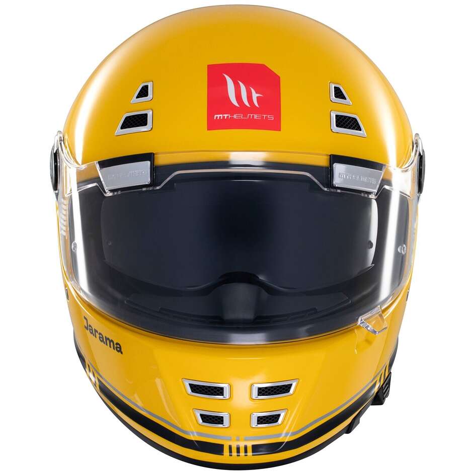 Custom Retro Motorradhelm Mt Helmetss JARAMA SV SOLID C3 Matt Gelb