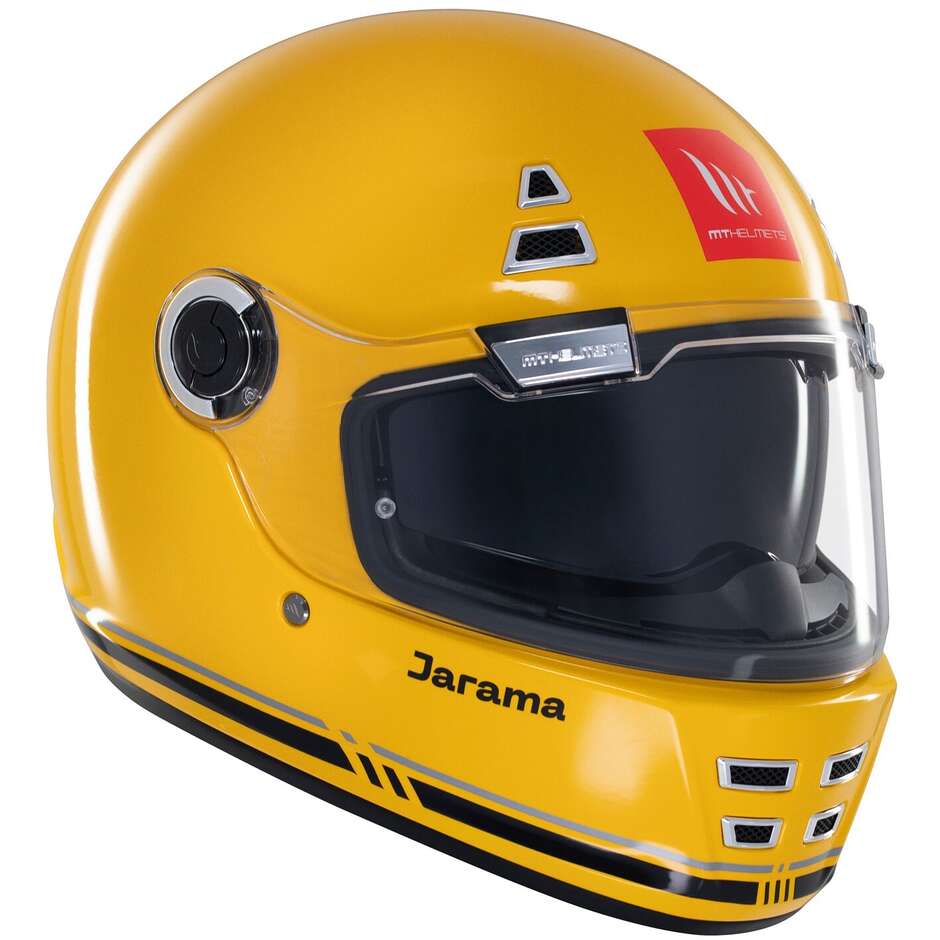 Custom Retro Motorradhelm Mt Helmetss JARAMA SV SOLID C3 Matt Gelb