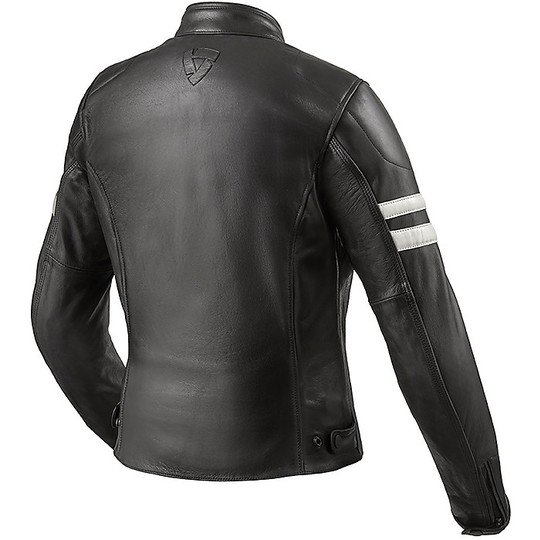 Custom Rev'it MERIDIAN LADIES Leather Motorcycle Jacket for Women Black White