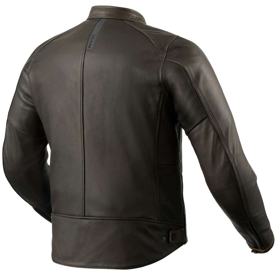 Custom Rev'it RINO Brown Motorcycle Leather Jacket