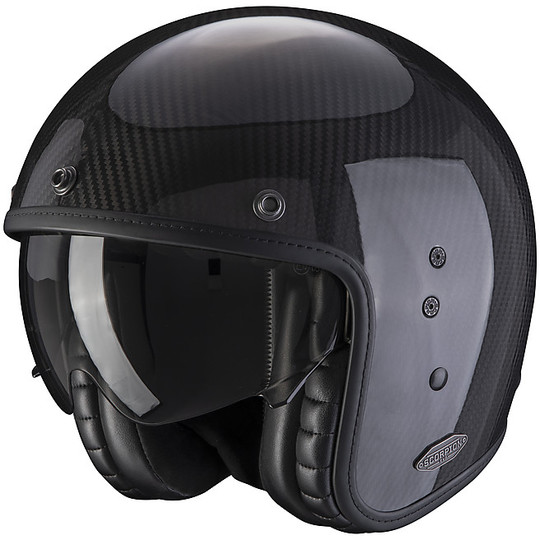 Custom Scorpion Motorcycle Carbon Jet Helmet BELFAST CARBON Gloss Black