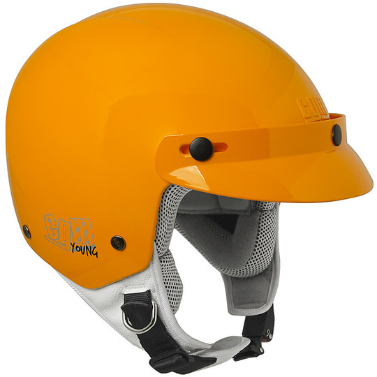 Cycle Jet Helmet CGM 204A Cuba Orange Smile With Stickers
