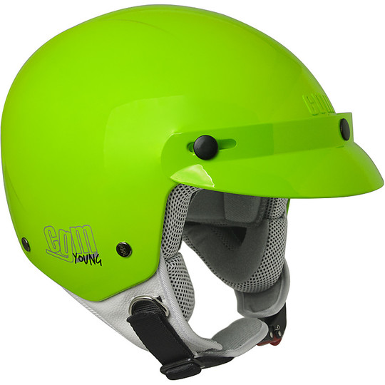Cycle Jet Helmet CGM 204A Cuba Smile Green With Stickers