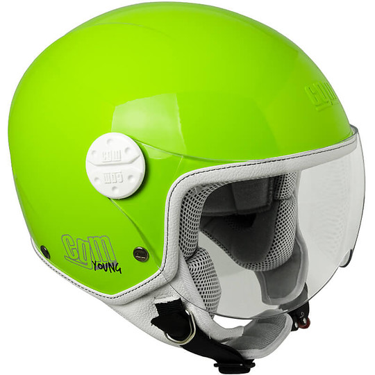 Cycle Jet Helmet CGM 205S Havana Smile Green with Stickers