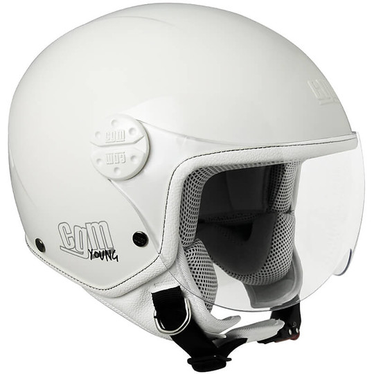 Cycle Jet Helmet CGM 205S Havana Smile White with Stickers