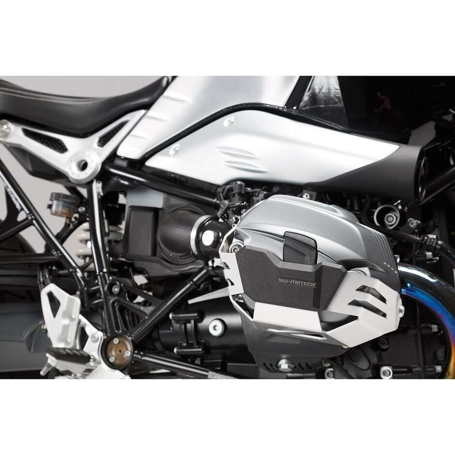 Cylinder Guard Silver / Black Sw-Motech MSS.07.754.10000/S For BMW R1200 R / GS / Adv, R nineT