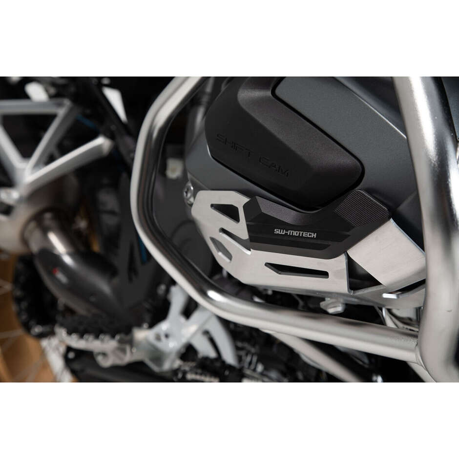 Cylinder Guard Silver / Black Sw-Motech MSS.07.904.10201 For BMW R 1250 GS, R 1250 R