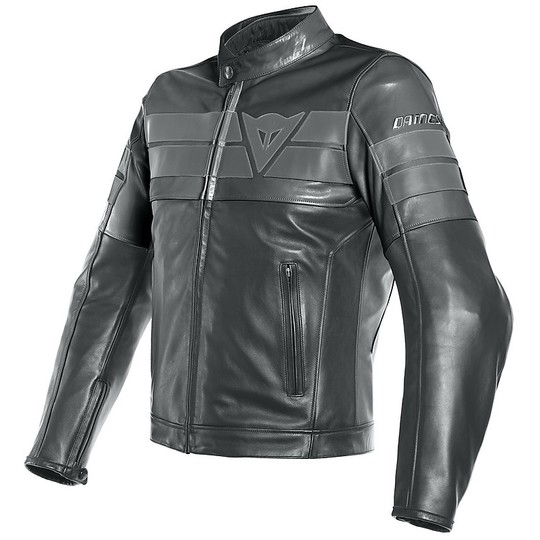 Dainese 8-TRACK Custom Leather Motorcycle Jacket Black