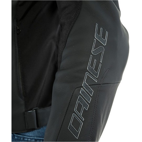Dainese AGILE Black Leather Motorcycle Jacket